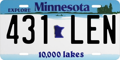 MN license plate 431LEN