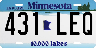 MN license plate 431LEQ