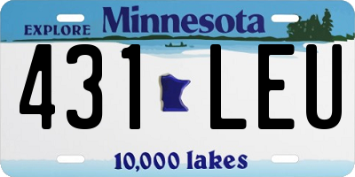 MN license plate 431LEU