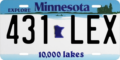MN license plate 431LEX