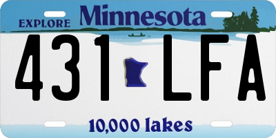 MN license plate 431LFA