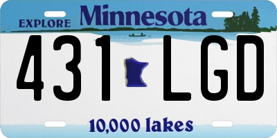 MN license plate 431LGD