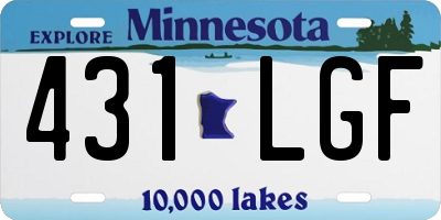 MN license plate 431LGF
