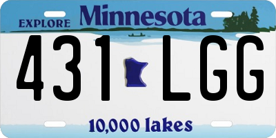 MN license plate 431LGG