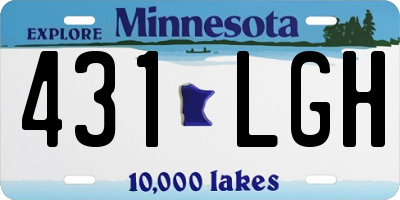 MN license plate 431LGH