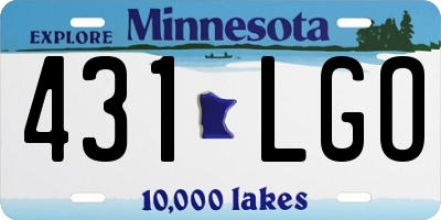 MN license plate 431LGO