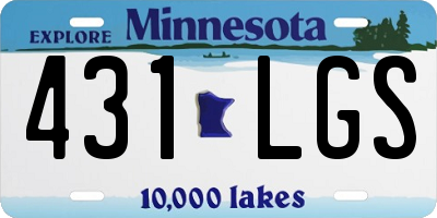 MN license plate 431LGS