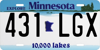 MN license plate 431LGX