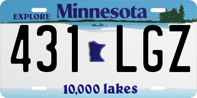 MN license plate 431LGZ