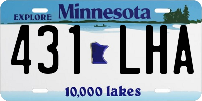 MN license plate 431LHA