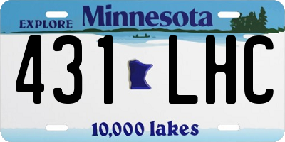 MN license plate 431LHC