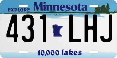 MN license plate 431LHJ