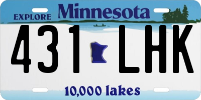 MN license plate 431LHK