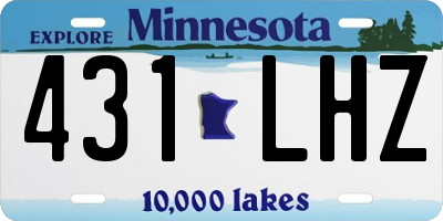 MN license plate 431LHZ