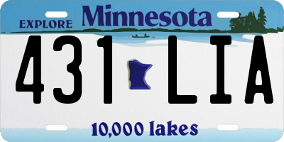 MN license plate 431LIA