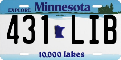 MN license plate 431LIB