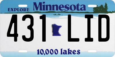 MN license plate 431LID
