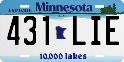 MN license plate 431LIE
