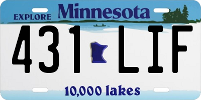 MN license plate 431LIF