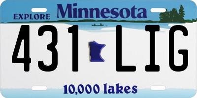 MN license plate 431LIG