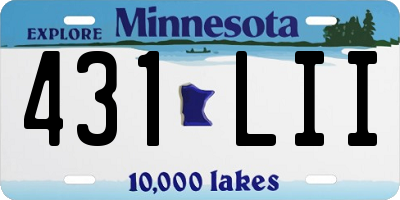 MN license plate 431LII