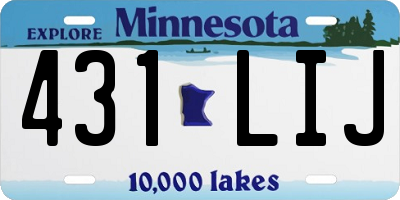 MN license plate 431LIJ