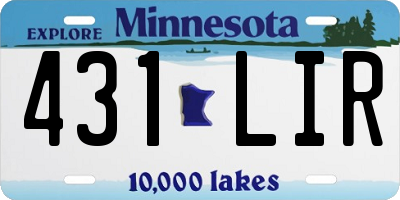 MN license plate 431LIR