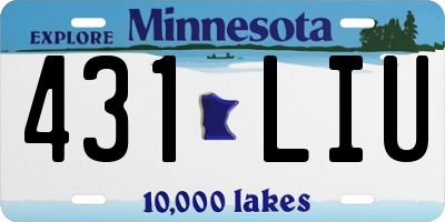 MN license plate 431LIU
