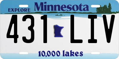 MN license plate 431LIV