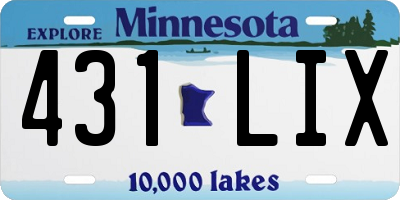 MN license plate 431LIX
