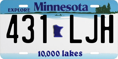 MN license plate 431LJH