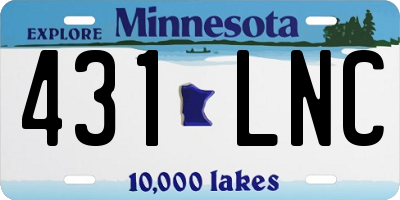 MN license plate 431LNC