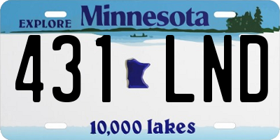 MN license plate 431LND