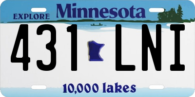 MN license plate 431LNI