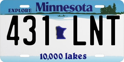 MN license plate 431LNT