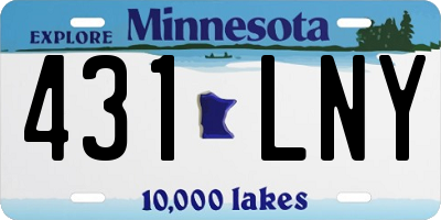 MN license plate 431LNY