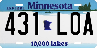 MN license plate 431LOA