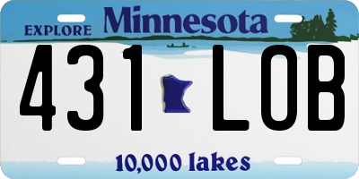 MN license plate 431LOB