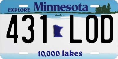 MN license plate 431LOD