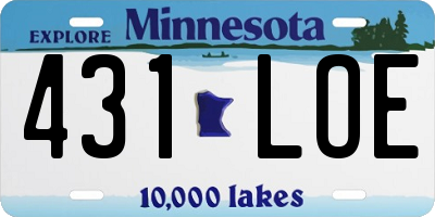 MN license plate 431LOE