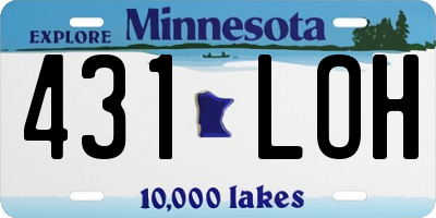 MN license plate 431LOH