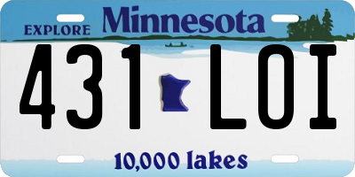 MN license plate 431LOI