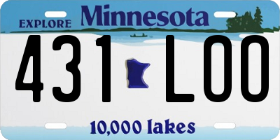 MN license plate 431LOO