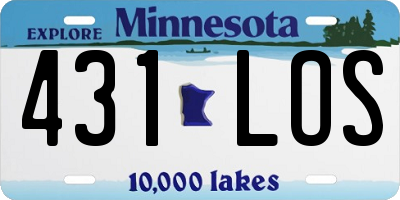 MN license plate 431LOS
