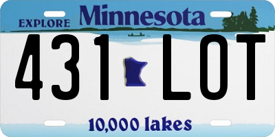 MN license plate 431LOT