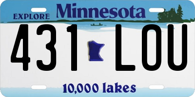MN license plate 431LOU