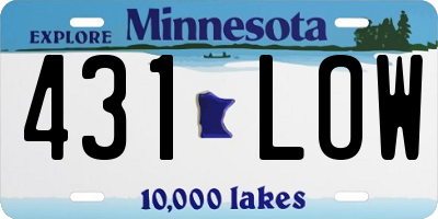 MN license plate 431LOW