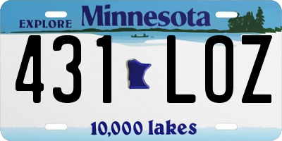 MN license plate 431LOZ