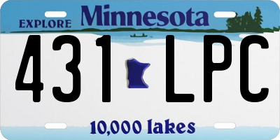 MN license plate 431LPC
