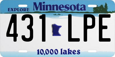 MN license plate 431LPE